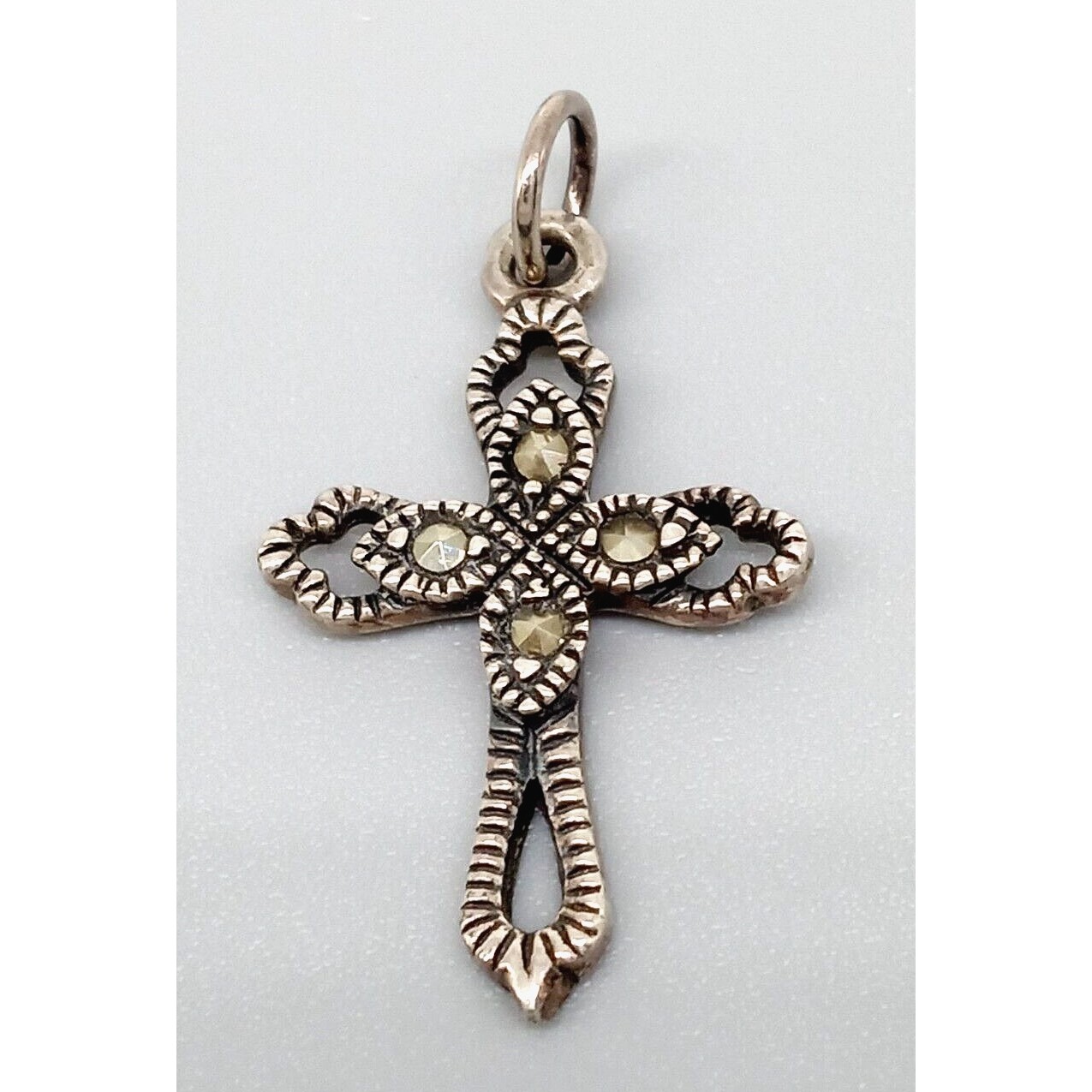 Charles Winston Cw Cross Pendant 925 Sterling Silver Marcasite Art Deco